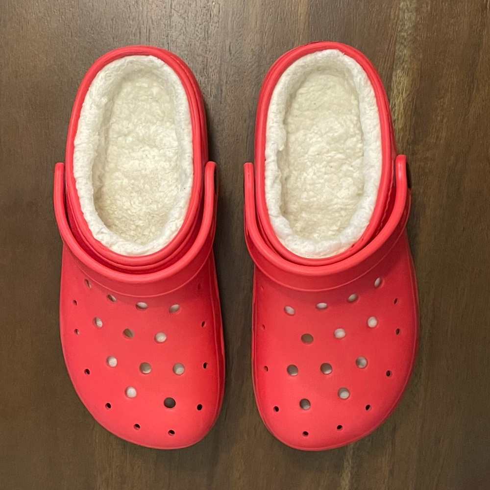 Red clogs with Perforated Design